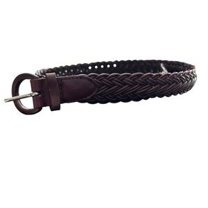 Vintage Talbots Braided Leather Belt - Brown Unisex SZ S